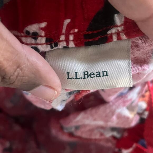 L.L. Bean  Women Large Husky Retriever Dog Snow Pajama Sleep Pants Flannel Red - Picture 6 of 10